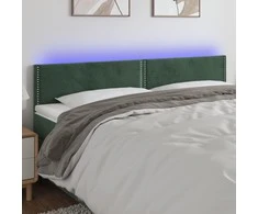 Galvūgalis su LED, tamsiai žalias, 200x5x78/88cm, aksomas