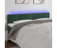 Galvūgalis su LED, tamsiai žalias, 200x5x78/88cm, aksomas