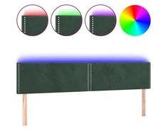 Galvūgalis su LED, tamsiai žalias, 200x5x78/88cm, aksomas