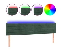 Galvūgalis su LED, tamsiai žalias, 200x5x78/88cm, aksomas