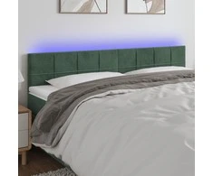 Galvūgalis su LED, tamsiai žalias, 200x5x78/88cm, aksomas