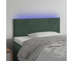 Galvūgalis su LED, tamsiai žalias, 80x5x78/88cm, aksomas