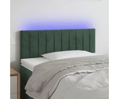 Galvūgalis su LED, tamsiai žalias, 80x5x78/88cm, aksomas