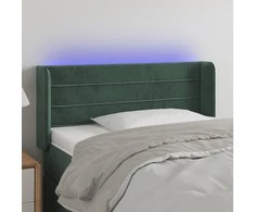 Galvūgalis su LED, tamsiai žalias, 83x16x78/88cm, aksomas