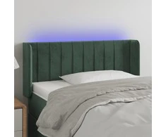Galvūgalis su LED, tamsiai žalias, 83x16x78/88cm, aksomas