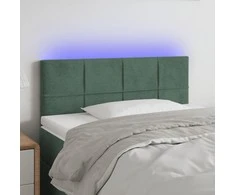 Galvūgalis su LED, tamsiai žalias, 90x5x78/88cm,aksomas
