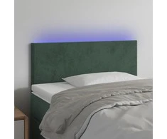 Galvūgalis su LED, tamsiai žalias, 90x5x78/88cm,aksomas