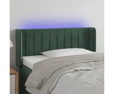 Galvūgalis su LED, tamsiai žalias, 93x16x78/88cm, aksomas