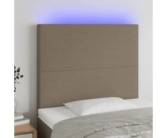 Galvūgalis su LED, taupe spalvos, 100x5x118/128cm, audinys