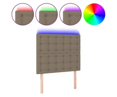Galvūgalis su LED, taupe spalvos, 100x5x118/128cm, audinys