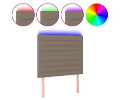 Galvūgalis su LED, taupe spalvos, 100x5x118/128cm, audinys