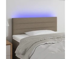 Galvūgalis su LED, taupe spalvos, 100x5x78/88cm, audinys