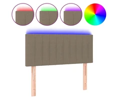 Galvūgalis su LED, taupe spalvos, 100x5x78/88cm, audinys