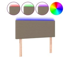 Galvūgalis su LED, taupe spalvos, 100x5x78/88cm, audinys