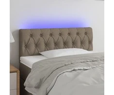 Galvūgalis su LED, taupe spalvos, 100x7x78/88cm, audinys