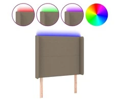 Galvūgalis su LED, taupe spalvos, 103x16x118/128cm, audinys