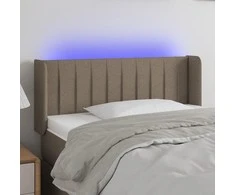 Galvūgalis su LED, taupe spalvos, 103x16x78/88cm, audinys