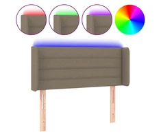 Galvūgalis su LED, taupe spalvos, 103x16x78/88cm, audinys