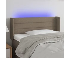 Galvūgalis su LED, taupe spalvos, 103x16x78/88cm, audinys
