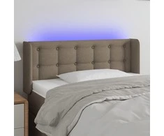 Galvūgalis su LED, taupe spalvos, 103x16x78/88cm, audinys