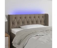 Galvūgalis su LED, taupe spalvos, 103x16x78/88cm, audinys