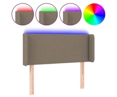 Galvūgalis su LED, taupe spalvos, 103x16x78/88cm, audinys