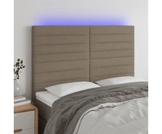 Galvūgalis su LED, taupe spalvos, 144x5x118/128cm, audinys