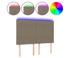Galvūgalis su LED, taupe spalvos, 144x5x118/128cm, audinys