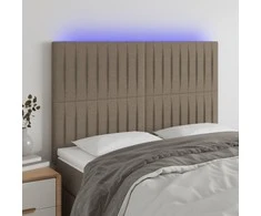 Galvūgalis su LED, taupe spalvos, 144x5x118/128cm, audinys