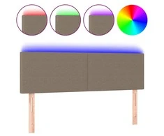 Galvūgalis su LED, taupe spalvos, 144x5x78/88cm, audinys