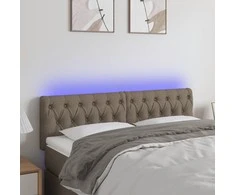 Galvūgalis su LED, taupe spalvos, 144x7x78/88cm, audinys