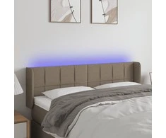 Galvūgalis su LED, taupe spalvos, 147x16x78/88cm, audinys