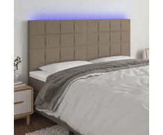 Galvūgalis su LED, taupe spalvos, 160x5x118/128cm, audinys