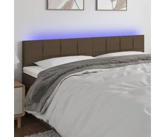 Galvūgalis su LED, taupe spalvos, 160x5x78/88cm, audinys