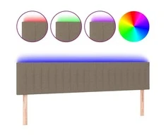 Galvūgalis su LED, taupe spalvos, 160x5x78/88cm, audinys