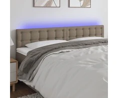 Galvūgalis su LED, taupe spalvos, 160x5x78/88cm, audinys