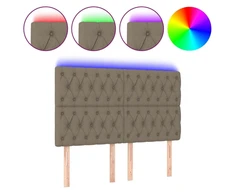 Galvūgalis su LED, taupe spalvos, 160x7x118/128cm, audinys
