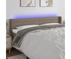 Galvūgalis su LED, taupe spalvos, 163x16x78/88cm, audinys