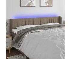 Galvūgalis su LED, taupe spalvos, 163x16x78/88cm, audinys