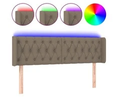 Galvūgalis su LED, taupe spalvos, 163x16x78/88cm, audinys