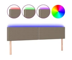 Galvūgalis su LED, taupe spalvos, 180x5x78/88cm, audinys