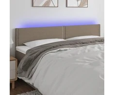 Galvūgalis su LED, taupe spalvos, 180x5x78/88cm, audinys