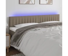 Galvūgalis su LED, taupe spalvos, 180x5x78/88cm, audinys
