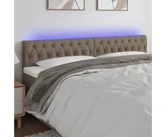 Galvūgalis su LED, taupe spalvos, 180x7x78/88cm, audinys