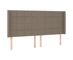 Galvūgalis su LED, taupe spalvos, 183x16x118/128cm, audinys
