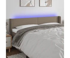 Galvūgalis su LED, taupe spalvos, 183x16x78/88cm, audinys