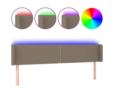Galvūgalis su LED, taupe spalvos, 183x16x78/88cm, audinys