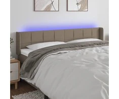 Galvūgalis su LED, taupe spalvos, 183x16x78/88cm, audinys