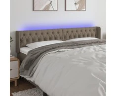 Galvūgalis su LED, taupe spalvos, 183x16x78/88cm, audinys