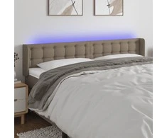 Galvūgalis su LED, taupe spalvos, 183x16x78/88cm, audinys